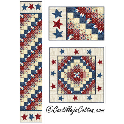 Stars and Strips Sixes Table Set Pattern CJC-52014 - Paper Pattern