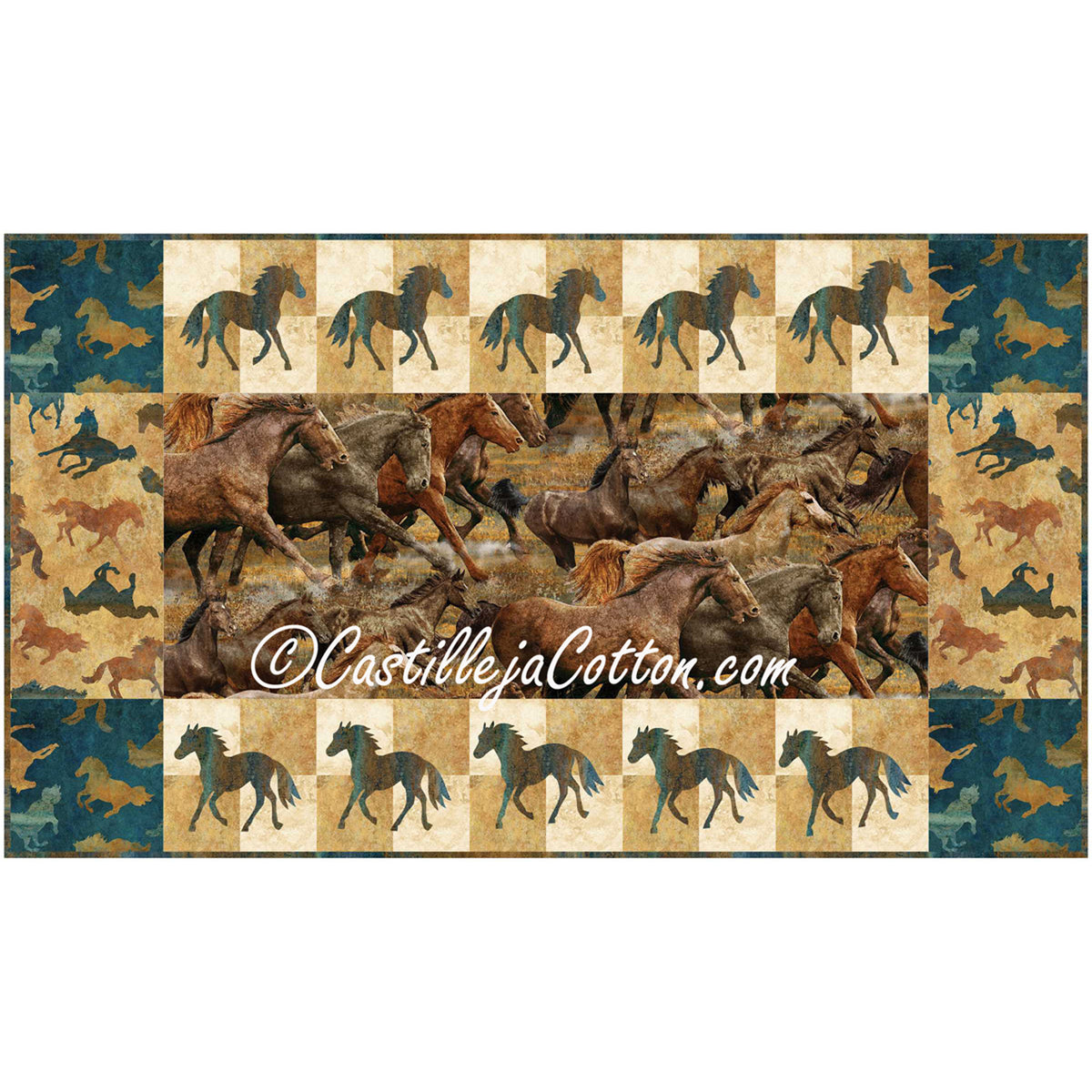 Wild and Free Horses Runner Pattern CJC-52031 - Paper Pattern