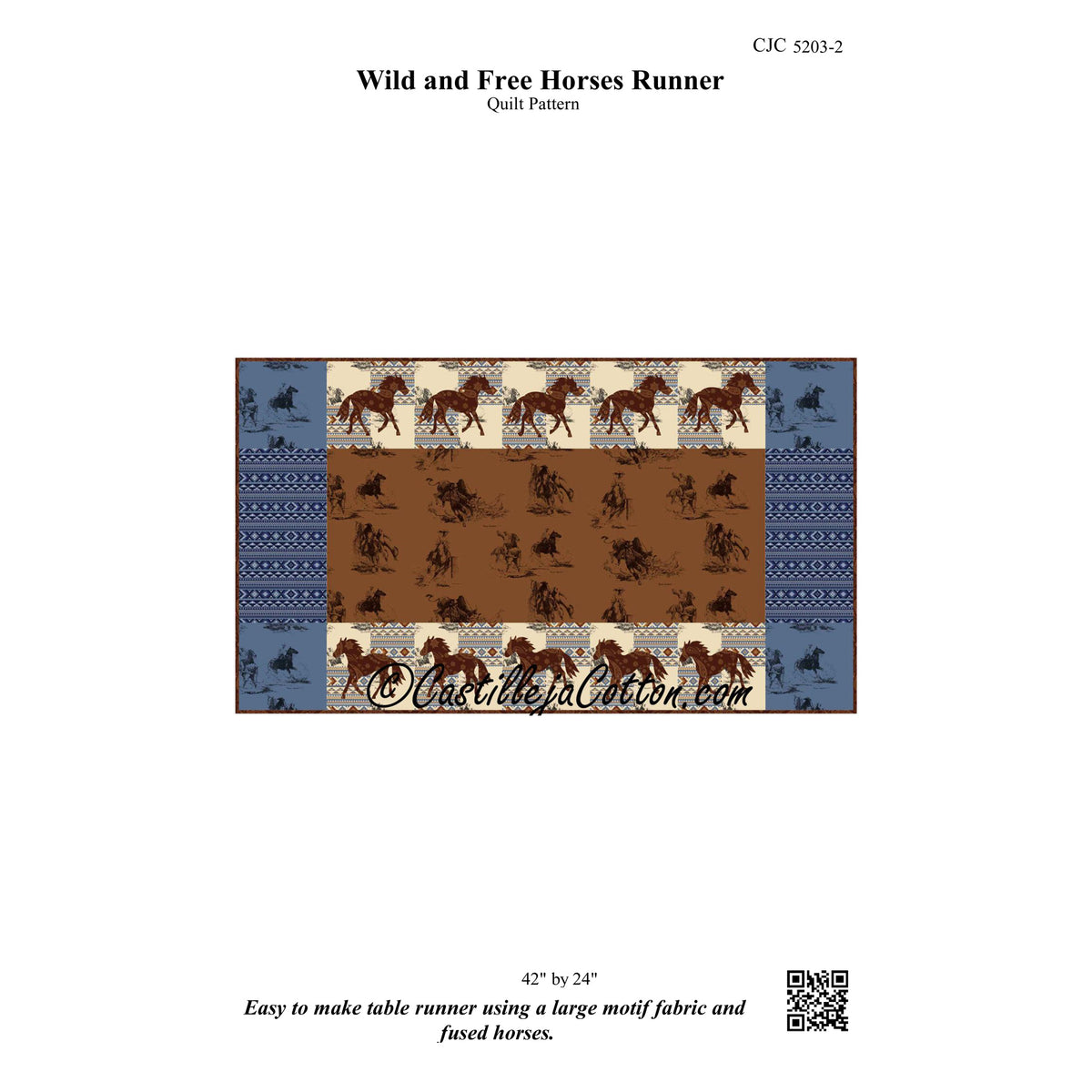 Wild and Free Horses Runner Pattern CJC-52032 - Paper Pattern