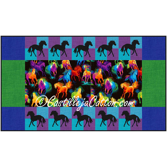 Neon Horses Runner Pattern CJC-52033 - Paper Pattern