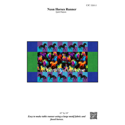 Neon Horses Runner Pattern CJC-52033 - Paper Pattern