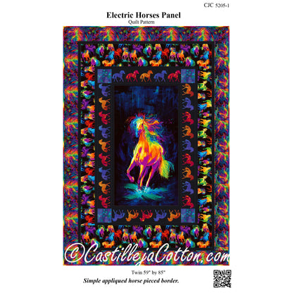 Electric Horses Panel Quilt CJC-52051e - Downloadable Pattern