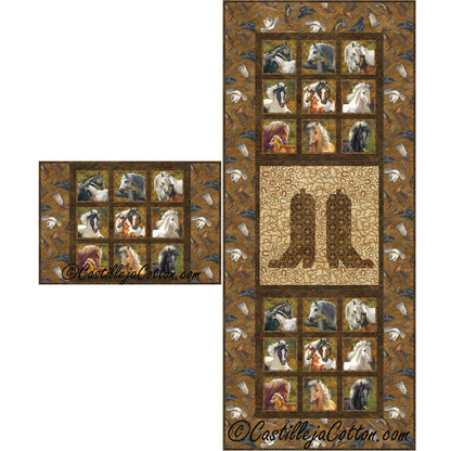 Horse and Boots Table Set Quilt CJC-52110e - Downloadable Pattern