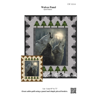 Image of the Wolves Panel quilt pattern by Diane McGregor of Castilleja Cotton.