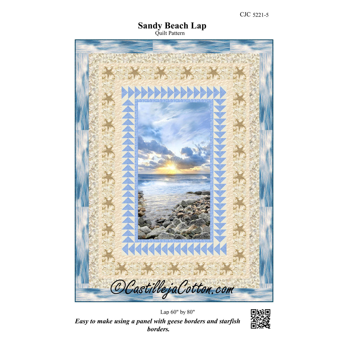 Sandy Beach Lap Quilt Pattern CJC-52215 - Paper Pattern