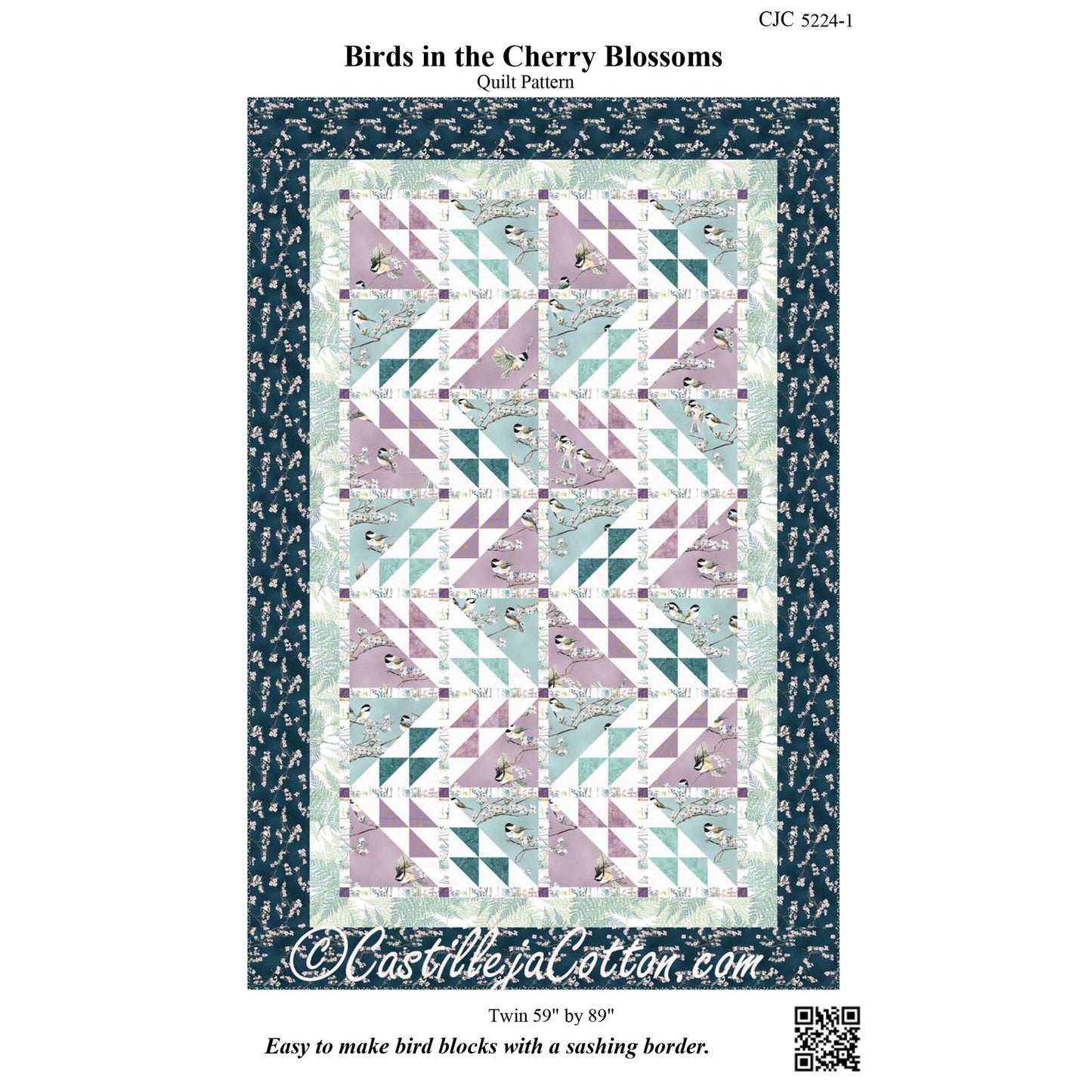 Birds in the Cherry Blossoms Quilt Pattern CJC-52241 - Paper Pattern