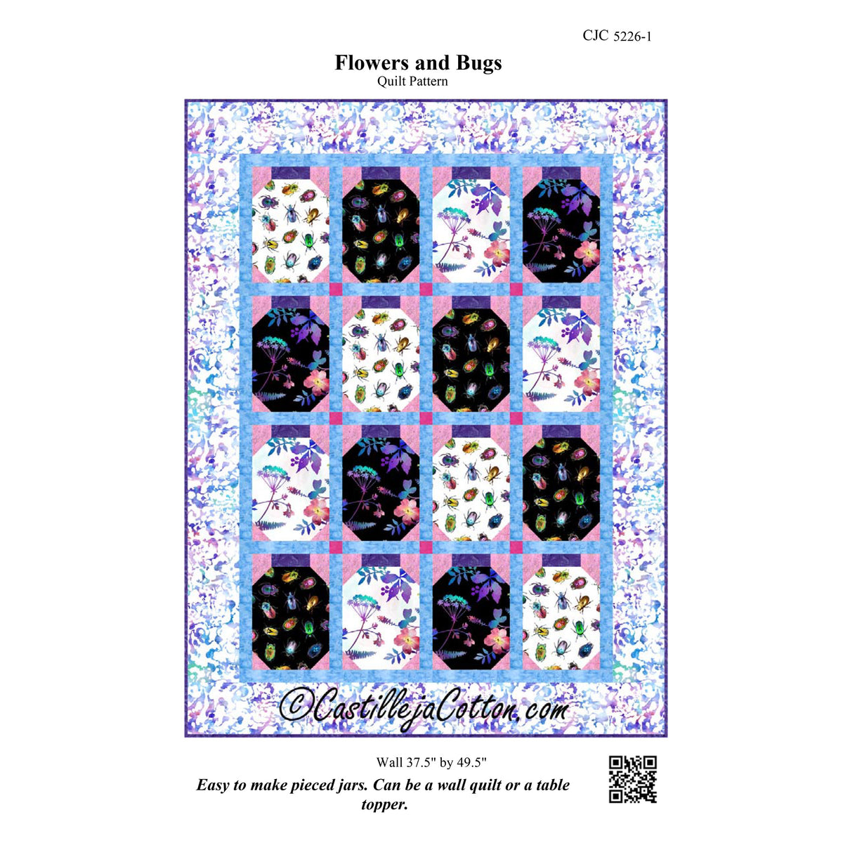 Flowers and Bugs Quilt Pattern CJC-52261 - Paper Pattern