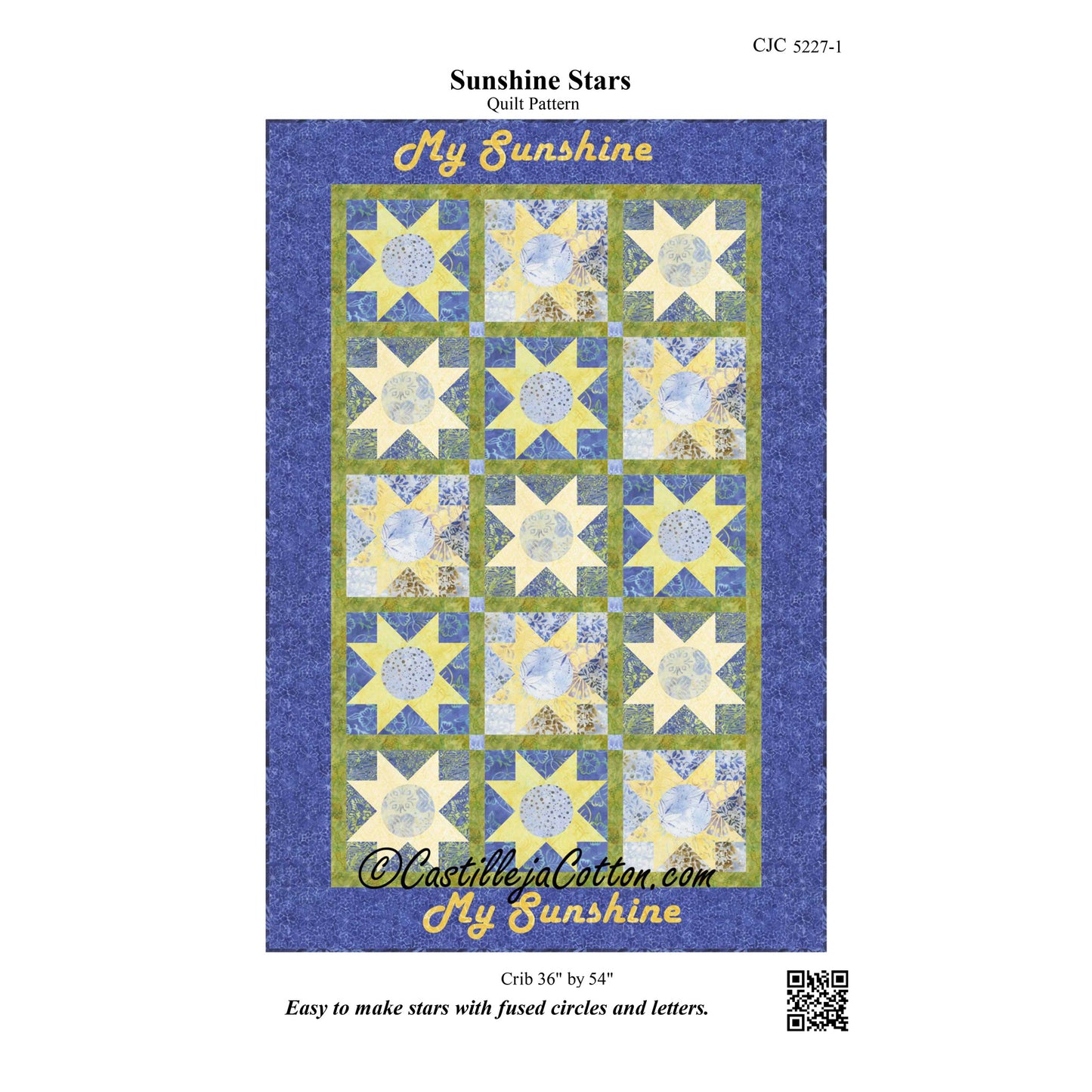 Sunshine Stars Quilt Pattern CJC-52271 - Paper Pattern