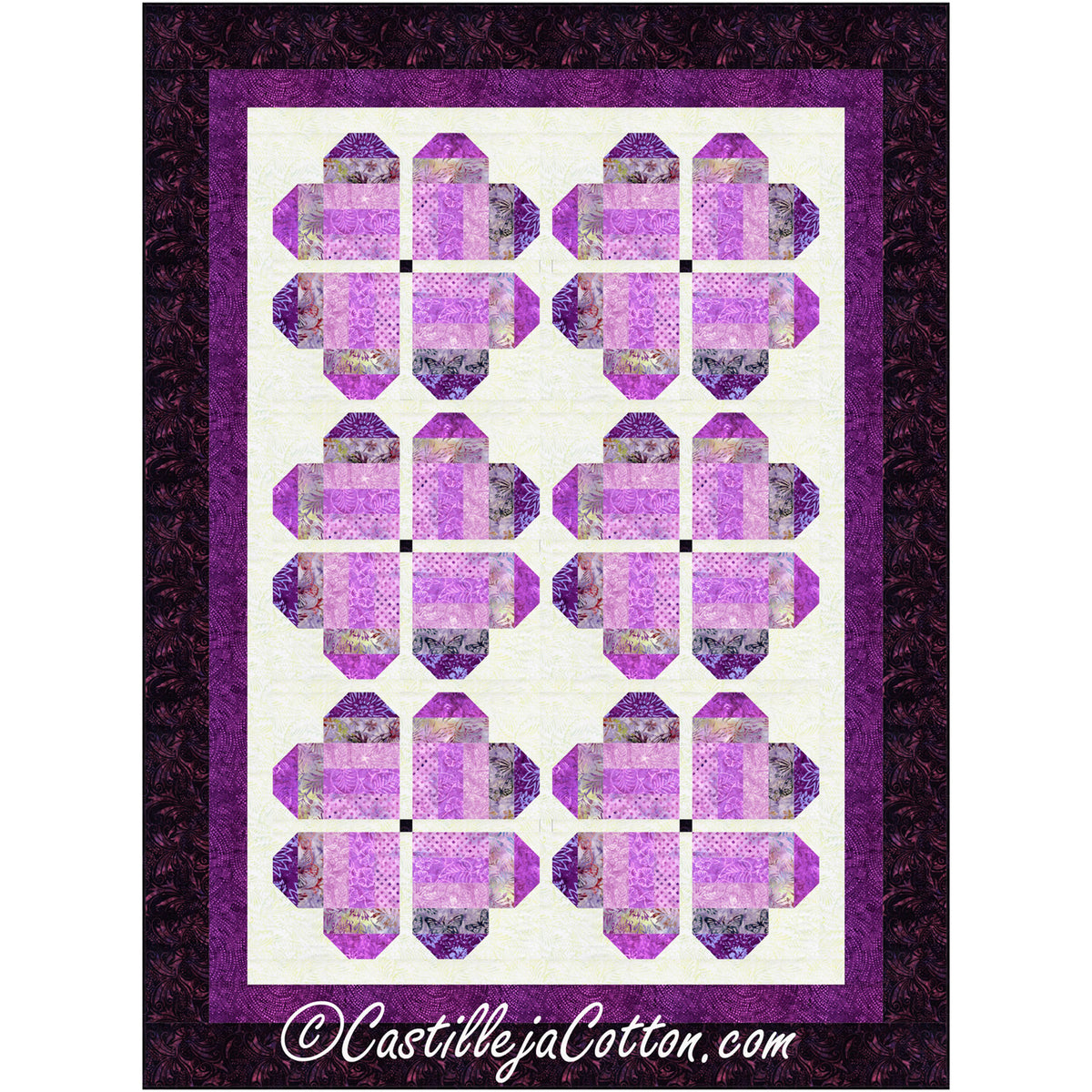 Heart Posies Quilt CJC-52292e - Downloadable Pattern