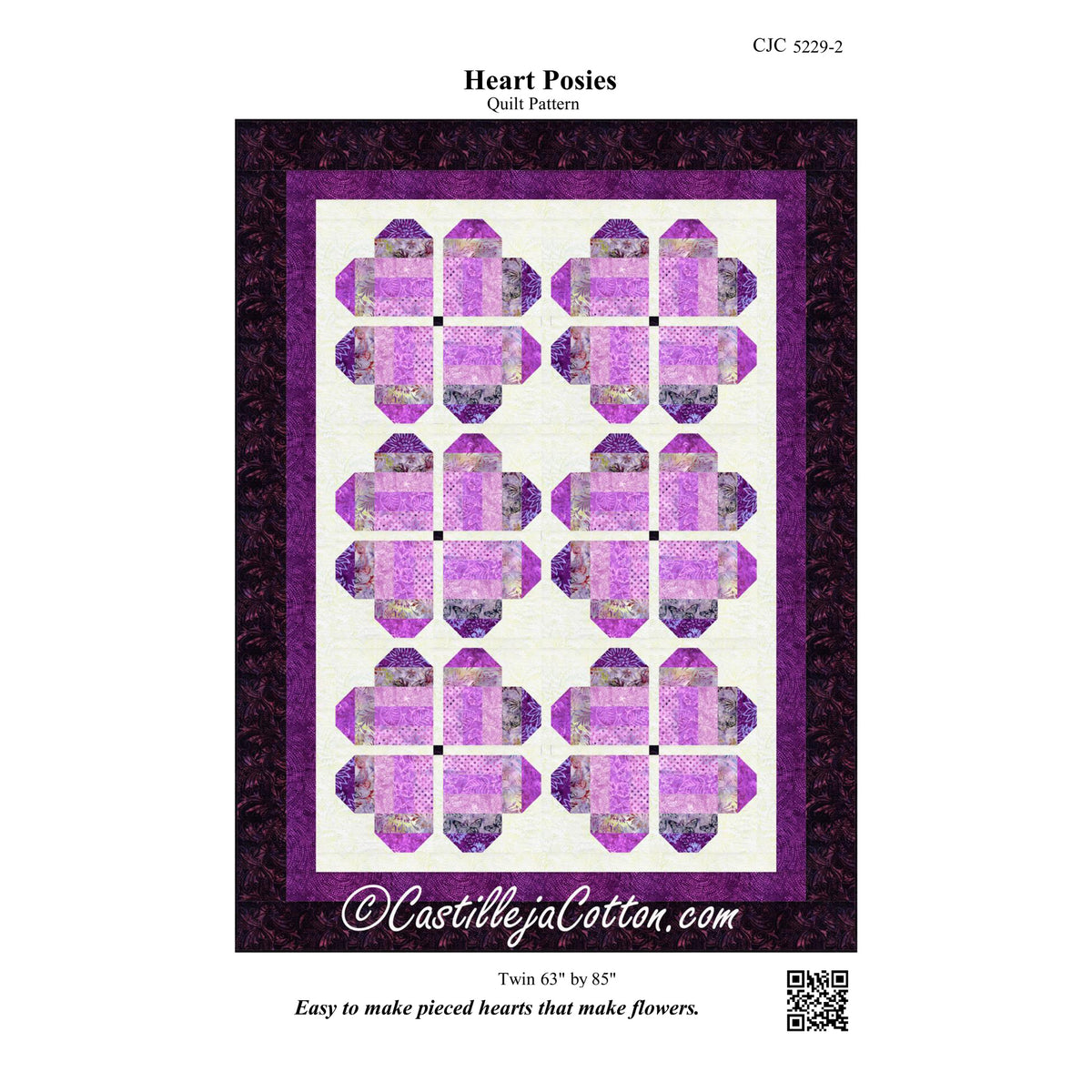 Heart Posies Quilt CJC-52292e - Downloadable Pattern