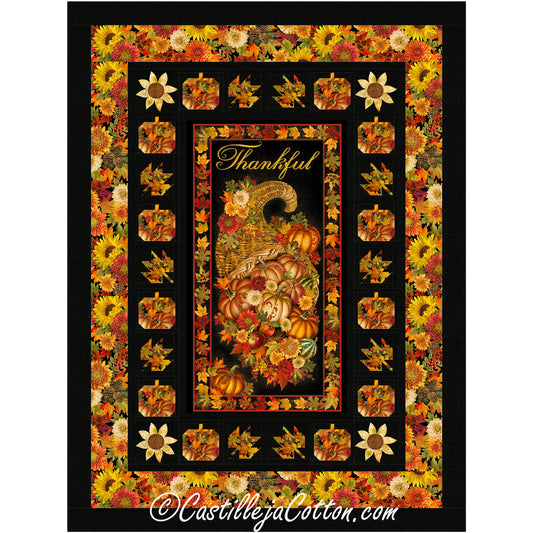 Thankful Pumpkin and Leaves Quilt Pattern CJC-52442 - Paper Pattern