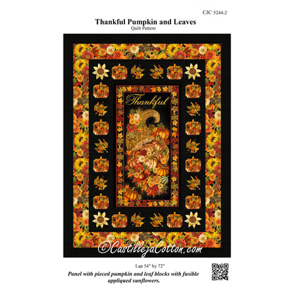 Thankful Pumpkin and Leaves Quilt CJC-52442e - Downloadable Pattern
