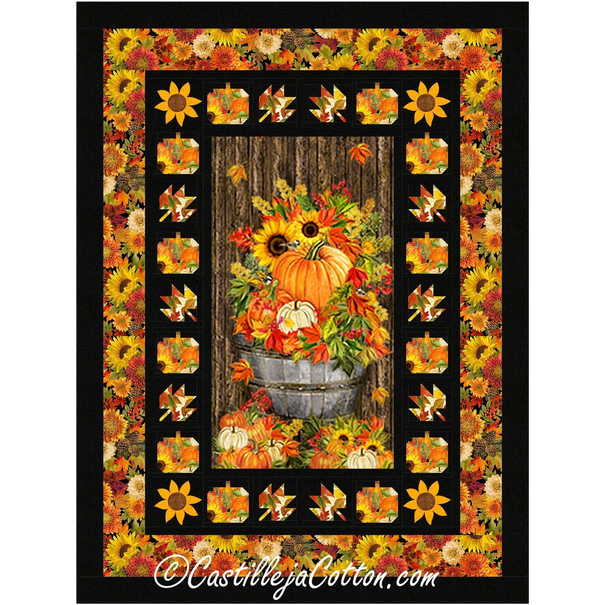 Fall Pumpkin and Leaves Quilt Pattern CJC-52443 - Paper Pattern