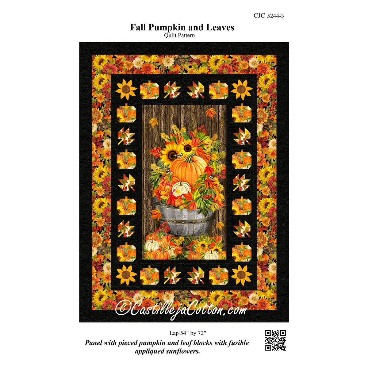 Fall Pumpkin and Leaves Quilt Pattern CJC-52443 - Paper Pattern