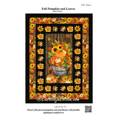 Fall Pumpkin and Leaves Quilt Pattern CJC-52443 - Paper Pattern
