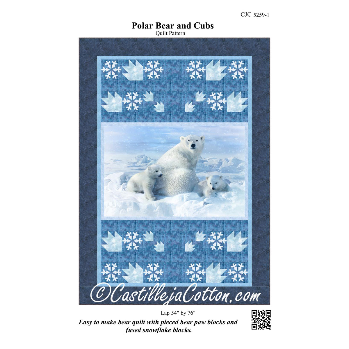Polar Bear and Cubs Quilt Pattern CJC-52591 - Paper Pattern