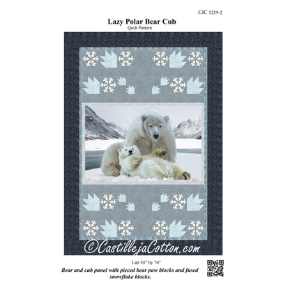 Lazy Polar Bear Cub Quilt Pattern CJC-52592 - Paper Pattern