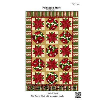 Poinsettia Stars Quilt Pattern CJC-52651w  - Wholesale Product