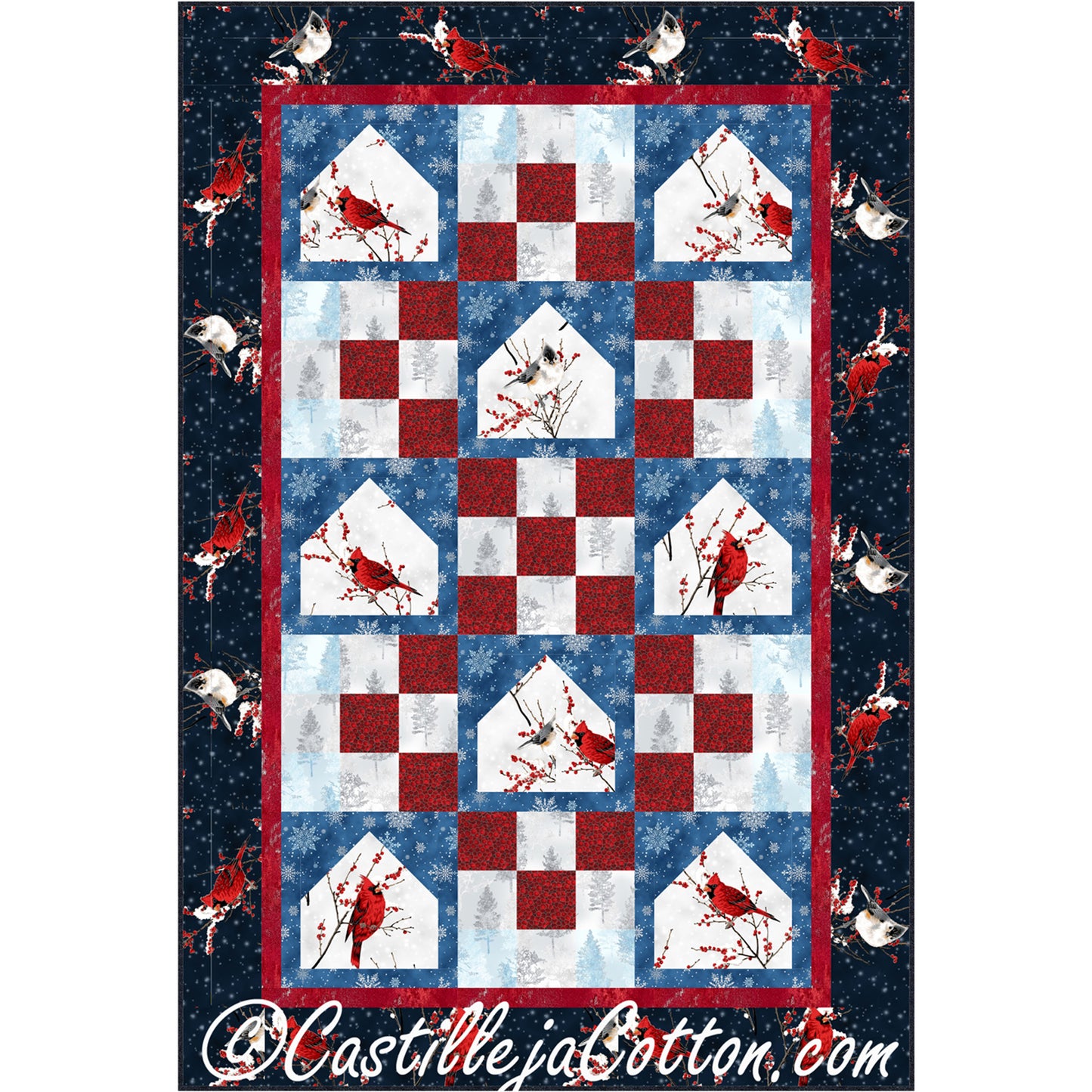 Cardinal Bird Feeders Quilt Pattern CJC-52661 - Paper Pattern