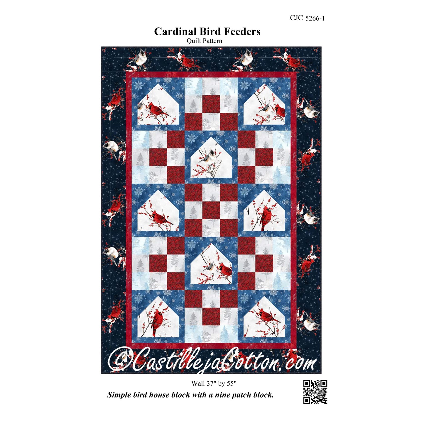 Cardinal Bird Feeders Quilt Pattern CJC-52661 - Paper Pattern
