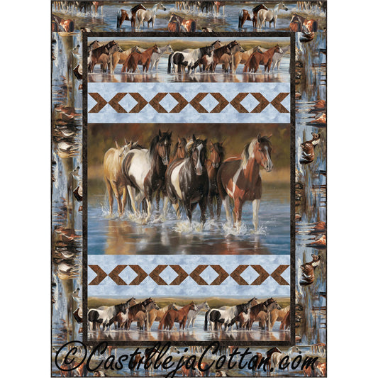 Horses Fording the River Quilt CJC-52711e - Downloadable Pattern