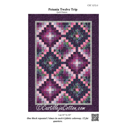 Petunia Twelve Trip Quilt Pattern CJC-52725 - Paper Pattern