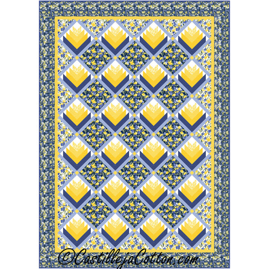 Flourish Log Cabin Quilt CJC-52952e - Downloadable Pattern