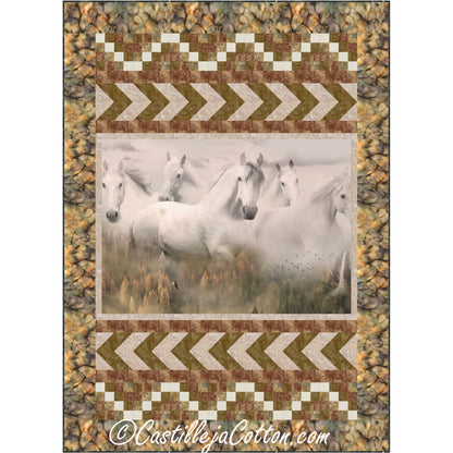 Wild Gray Horses Quilt Pattern CJC-53111 - Paper Pattern