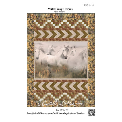 Wild Gray Horses Quilt Pattern CJC-53111 - Paper Pattern