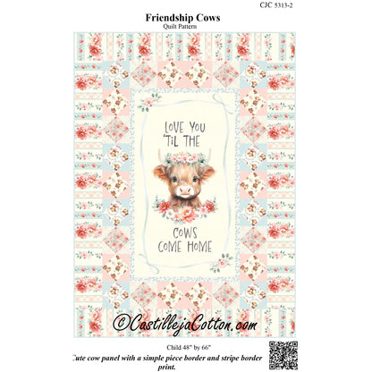 Core image of pattern for Friendship Cow Quilt.
