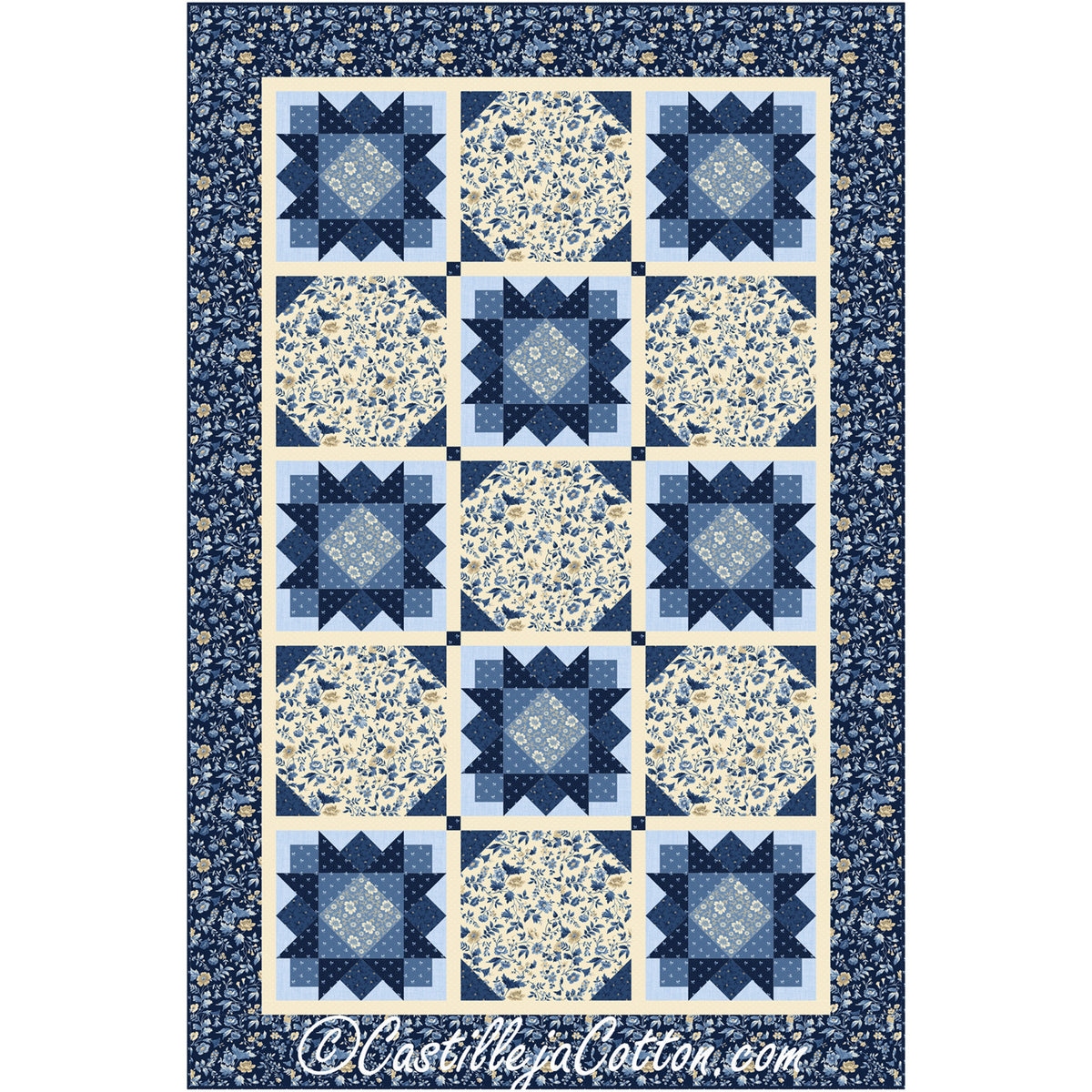 Starry Flowers Quilt Pattern CJC-53282 - Paper Pattern
