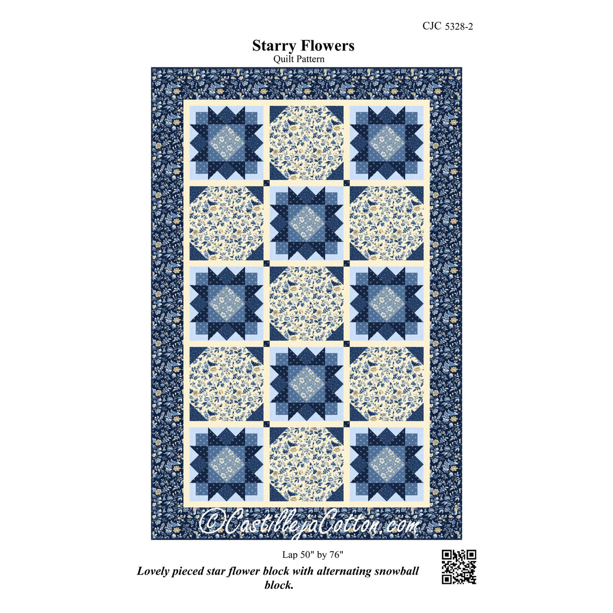 Starry Flowers Quilt Pattern CJC-53282 - Paper Pattern