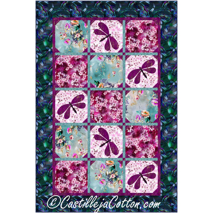 Flowers and Dragonflies Quilt Pattern CJC-53321 - Paper Pattern