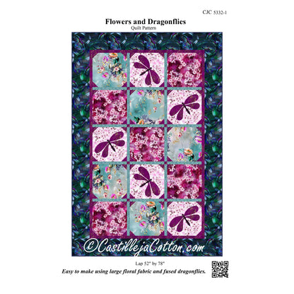 Flowers and Dragonflies Quilt Pattern CJC-53321 - Paper Pattern