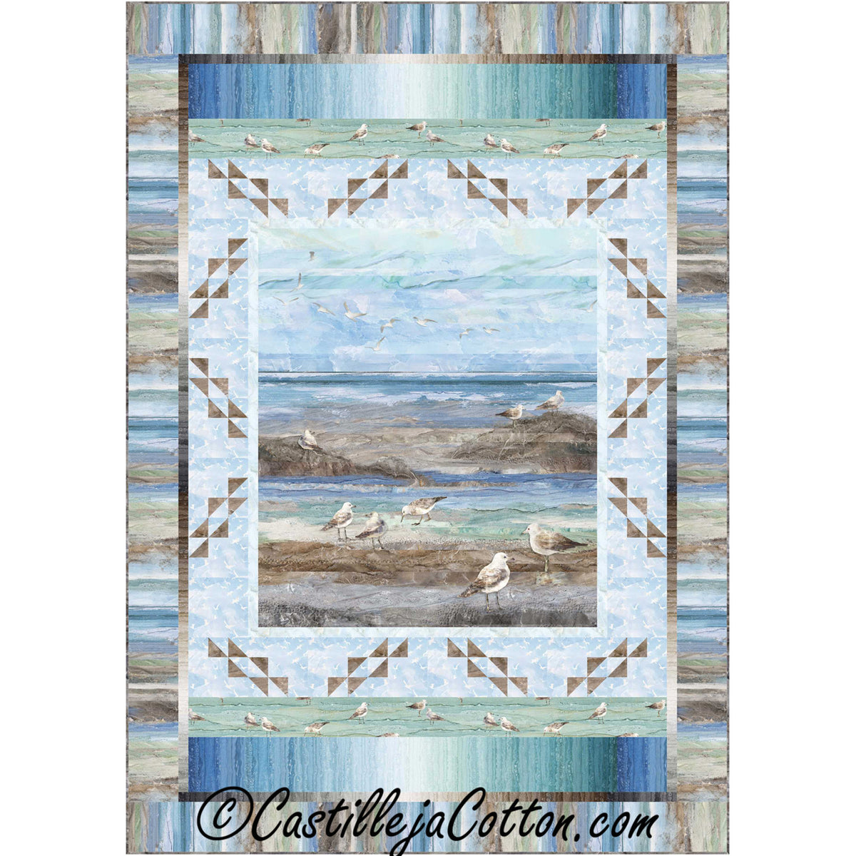 Ocean Sea Gulls Twin Quilt Pattern CJC-53571 - Paper Pattern
