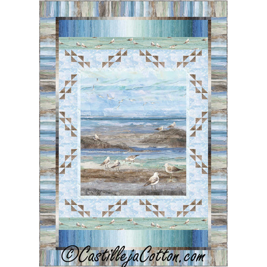 Ocean Sea Gulls Twin Quilt Pattern CJC-53571 - Paper Pattern