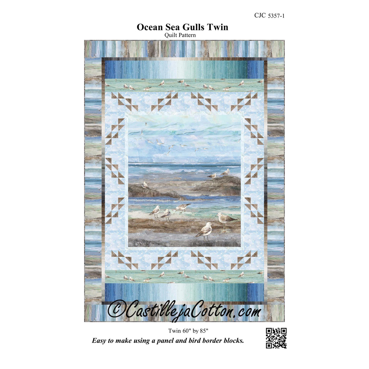 Ocean Sea Gulls Twin Quilt Pattern CJC-53571 - Paper Pattern