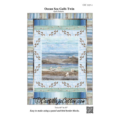 Ocean Sea Gulls Twin Quilt Pattern CJC-53571 - Paper Pattern