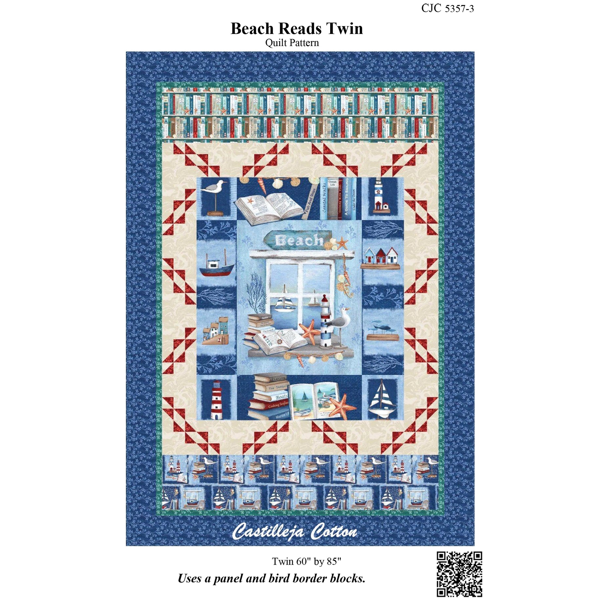 Cover image of pattern for Beach Reads Twin quilt.