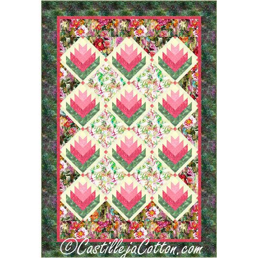 Blooming Log Cabins Quilt CJC-53601e - Downloadable Pattern