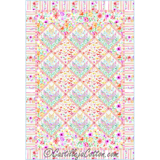 Blooming Log Cabins Quilt Pattern CJC-53602 - Paper Pattern
