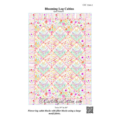 Blooming Log Cabins Quilt Pattern CJC-53602 - Paper Pattern