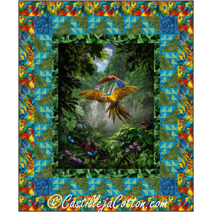 Jungle Parrots Quilt CJC-53671e - Downloadable Pattern