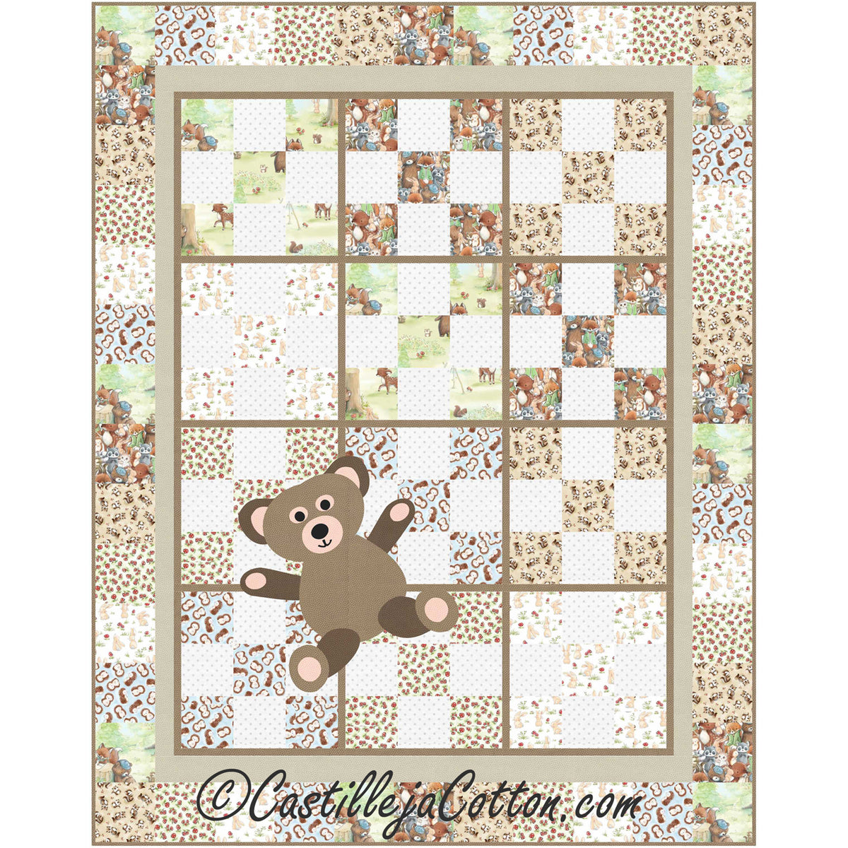 9-Patch Teddy Quilt CJC-53731e - Downloadable Pattern