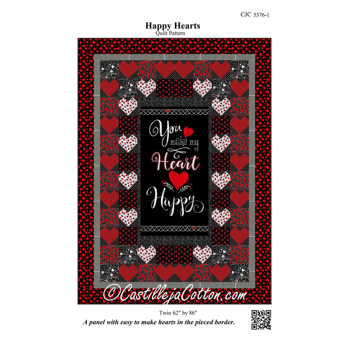 Happy Hearts Quilt Pattern CJC-53761 - Paper Pattern