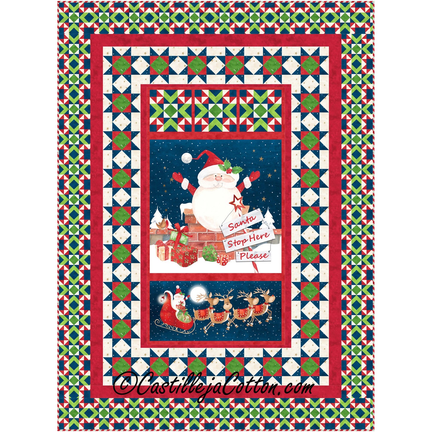 Santa on a Roof Quilt CJC-53831e - Downloadable Pattern