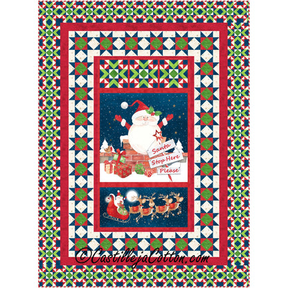Santa on a Roof Quilt CJC-53831e - Downloadable Pattern