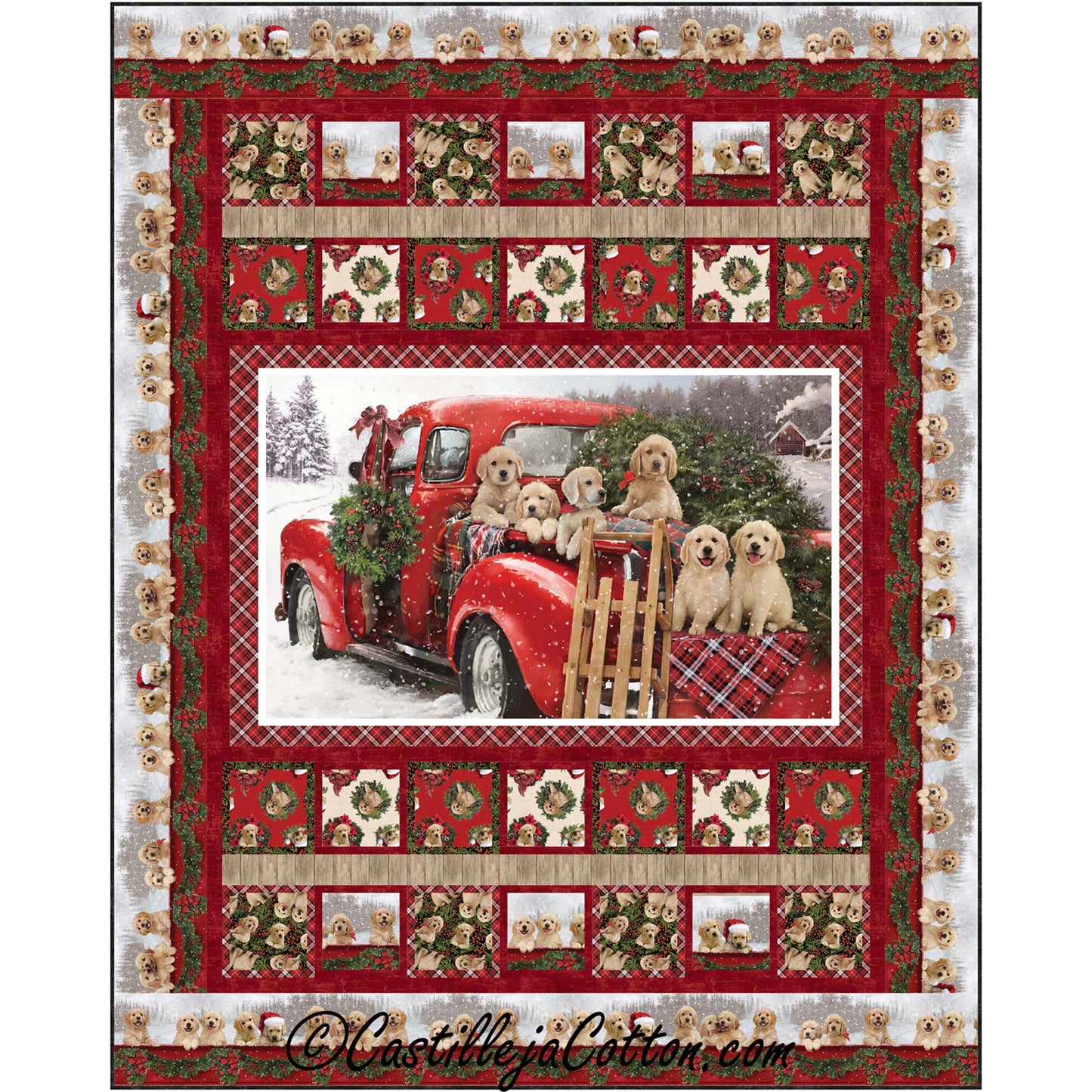 Santa's Puppies Quilt Pattern CJC-53841 - Paper Pattern