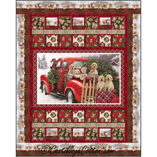 Santa's Puppies Quilt CJC-53841e - Downloadable Pattern