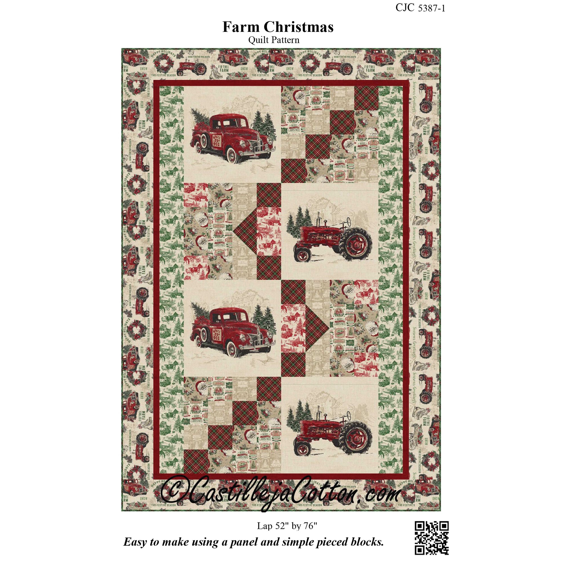 Cover image of pattern for Farm Christmas quilt.